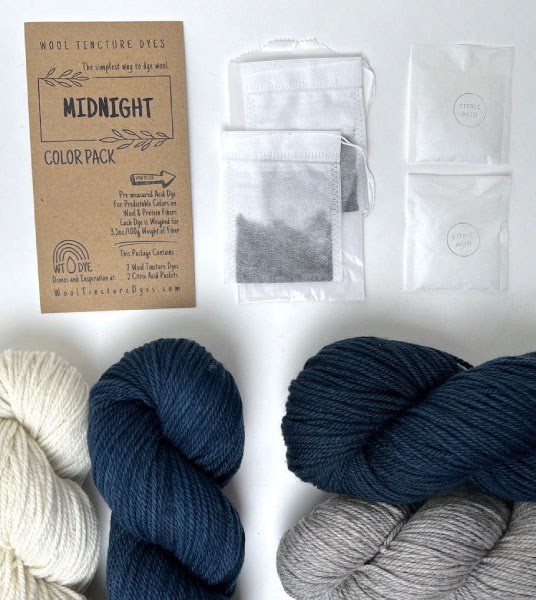 Wool Tincture Dyes - Color Pack -  Midnight