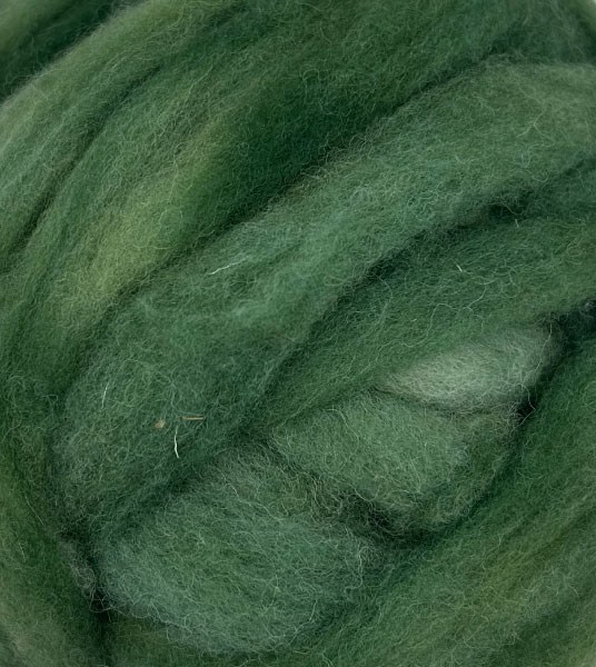 Roving Wool - Dark Green Variegated